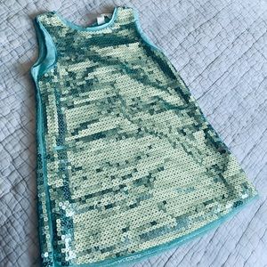 Toddler Aqua Sequin Shift